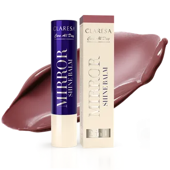 Přípravek na rty Claresa MIRROR SHINE BALM CARE ALL DAY lesk na rty v tyčince painted rose, 3 g