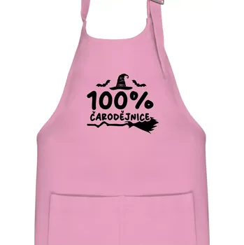 Kuchyňská zástěra 100% čarodějnice - Dětská zástěra na vaření - Univerzální velikost ( Růžová )