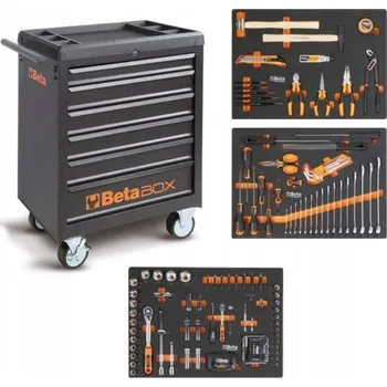 BETA DÍLENSKÝ VOZÍK SE 7 ZÁSUVKAMI ČERNÝ 2400E/C04BOX1 SE 196 DÍLY