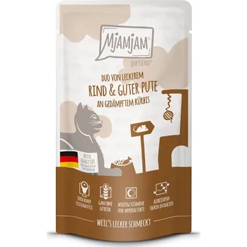 Krmivo pro kočku 12x125g MjAMjAM Quetschie - hovězí a krůta