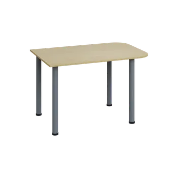 Stolová podnož EJH 2 - 120 přístavba jednací, kovová podnož stříbrná, deska 25 mm, buk royal