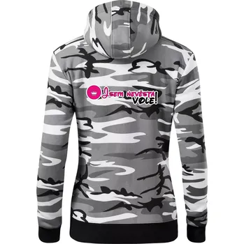Dámská mikina Jsem nevěsta vole! - Dámská mikina trendy zipper s kapucí - S ( Šedý maskáč )