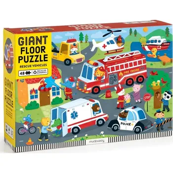 Dětské zboží Mudpuppy Velké podlahové puzzle Záchranná vozidla 48 dílků