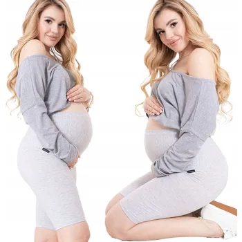 Dámské legíny Formommy těhotenské legíny krátké bavlna šedé velikost 3XL