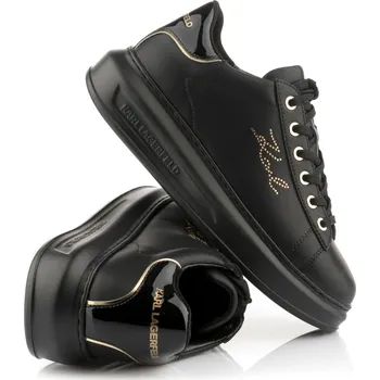 Dámská obuv TENISKY KARL LAGERFELD KAPRI RHINESTONE KARL TRIM BLACK LTHR W/GOLD