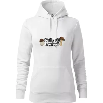 Dámská mikina Nejlepší houbař - nápis s houbama - Mikina dámská Cape s kapucí - L ( Bílá )