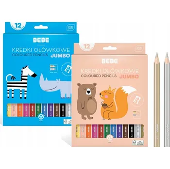 Kresba Dětské PASTELKY 12 barev Kids Jumbo Interdruk SYTÉ BARVY