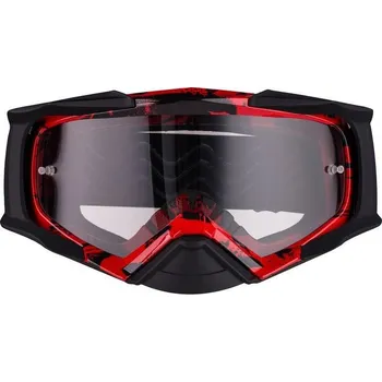 Motocyklové brýle IMX DUST GRAPHIC RED/BLACK MATT brýle - sklo DARK SMOKE + CLEAR