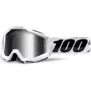 Motocyklové brýle MX brýle 100% Accuri Galactica stříbrné zrcadlové plexi