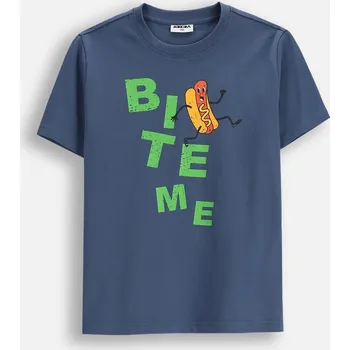 Dětské tričko chlapecké grafitové s krátkým rukávem velikost 146 Mokida ZM5