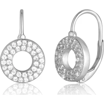 Náušnice JVD Půvabné stříbrné náušnice se zirkony Kruh SVLE3260X86BI00 + 2 měsíce na vrácení zboží