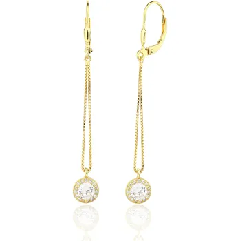 Šperk JVD Dlouhé visací náušnice se zirkony SVLE3413XJ6GO00 + 2 měsíce na vrácení zboží