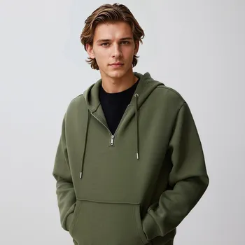 Pánská mikina Reserved - Mikina s kapucí - pudrově zelená - ZU308-97X - ZU308-97X-S