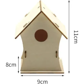 Hnízdní budka Přírodní dřevěná ptačí budka závěsná | dekorace 8 ks - B.