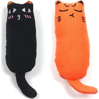 Hračka pro kočku Plyšová hračka pro kočky s catnipem | chovatelský doplněk - Černá a oranžová