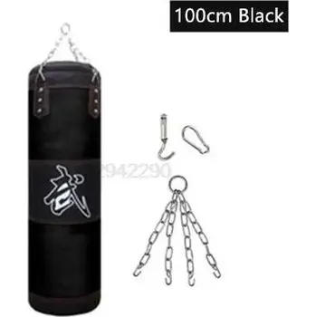 Bojový sport Boxovací pytel závěsný 120 cm | sportovní vybavení 4 ks - Černá 100 cm