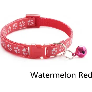 Obojek pro psa Barevný nastavitelný obojek s rolničkou | doplněk - Meloun červený