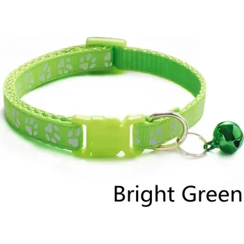 Obojek pro psa Barevný nastavitelný obojek s rolničkou | doplněk - Jasně zelená