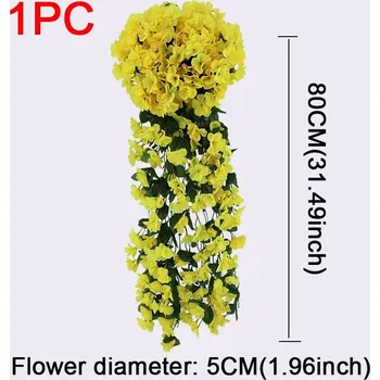 umělá květina Umělé závěsné květiny | dekorace - Velká fialová žlutá