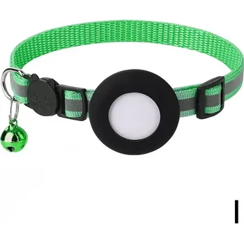 Reflexní gps obojek pro kočky airtag | chovatelské doplňky - Zelený