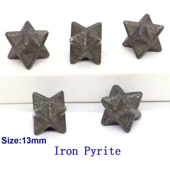 Přírodní kámen Křišťálová merkaba hvězda 13mm | dekorace | minerální kámen - Železný pyrit , 10 KS