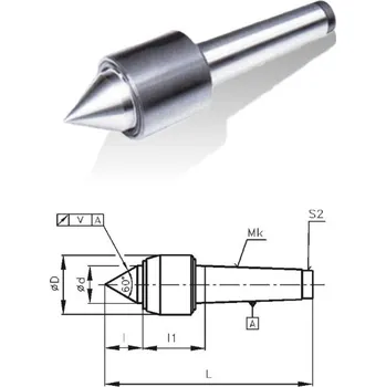 Příslušenstí k soustruhu Otočný upínací hrot s vrcholovým úhlem 60° MK5 243324