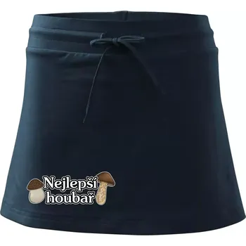 Dámská sukně Nejlepší houbař - nápis s houbama - Sportovní sukně - two in one - M ( Námořní modrá (velmi tmavá - téměř černá) )