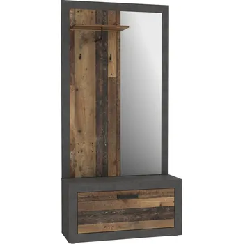 Botník Předsíň Zumba - Forte C764 - Beton Ciemnoszary / Old Wood Vintage 93.3x190.9 cm