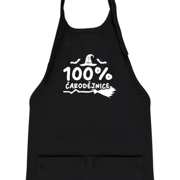 Kuchyňská zástěra 100% čarodějnice - Dětská zástěra na vaření - Univerzální velikost ( Černá )