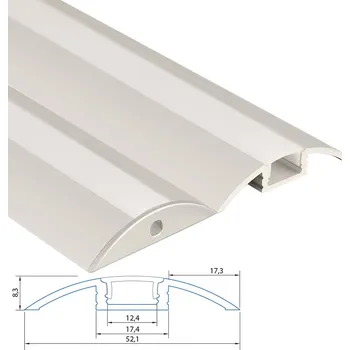 LED páska MCLED Profil AL 52x8mm, BH nášlapný, mléčný difuzor, komplet, 2m ML-761.068.02.2
