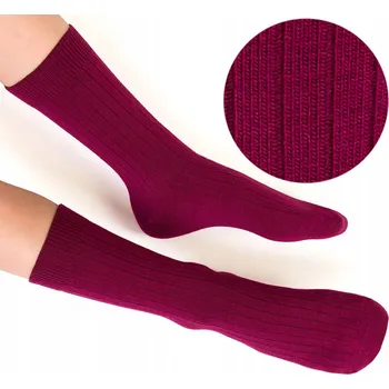 Dámské ponožky STEVEN beztlakové MERINO VLNA 130 bordó # 32-34