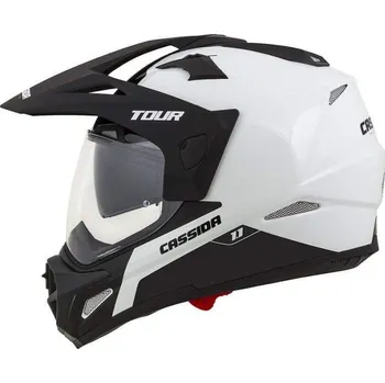 Helma na motorku Cassida Tour 1.1 Dual bílá černá helma L