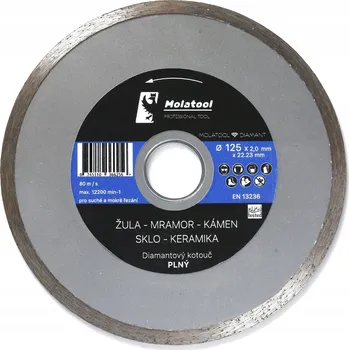 Příslušenství k brusce Diamantový řezný kotouč Molatool 125x2,0x22,2 Standard Profi