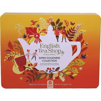Čaj Dárková sada Super goodness oranžová BIO v plechové kazetě English Tea Shop - 36 sáčků
