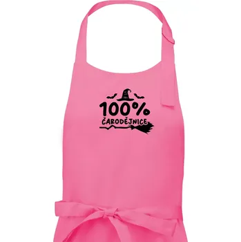 Kuchyňská zástěra 100% čarodějnice - Dámská zástěra na vaření - Univerzální velikost ( Růžová )