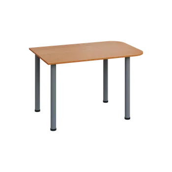 Stolová podnož EJH 2 - 120 přístavba jednací, kovová podnož stříbrná, deska 25 mm, olše jantar