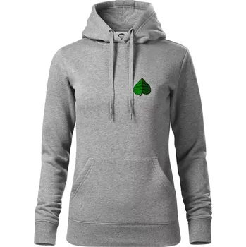 Dámská mikina Prší - Zelený - Mikina dámská Cape s kapucí - M ( Tmavě šedý melír )