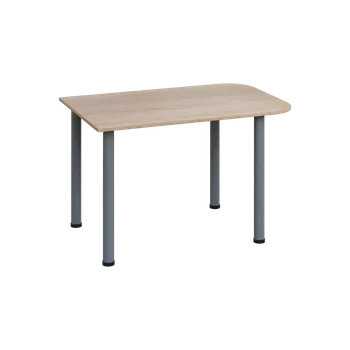 Stolová podnož EJH 2 - 120 přístavba jednací, kovová podnož stříbrná, deska 25 mm, dub bardolino