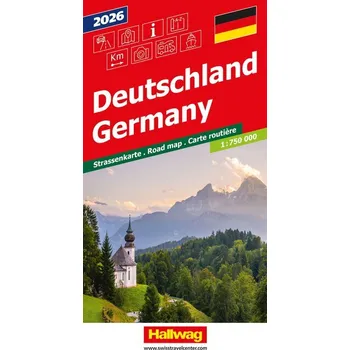 Hallwag Strassenkarte Deutschland 2026 1:750.000