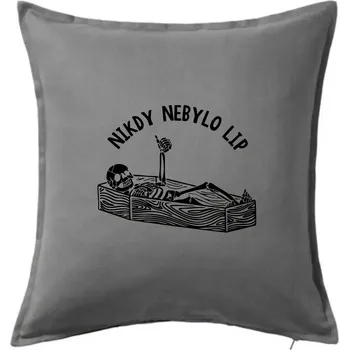 Polštář Nikdy nebylo lip - Polštář 50x50 - 50x50 - Včetně výplně ( Tmavě šedý melír )