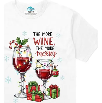 Pánské tričko Pánské tričko Vánoční Víno Radosti (Velikost: 3XL, Barva: Bílá)