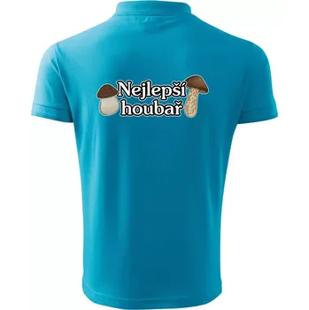 Pánská košile Nejlepší houbař - nápis s houbama - Polokošile pánská Pique Polo 203 - 2XL ( Světlý tyrkys )