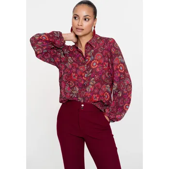Dámská košile Geisha luxusní prospínací košile vínová Velikost: L