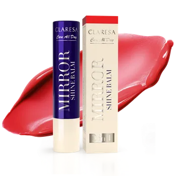 Přípravek na rty Claresa MIRROR SHINE BALM CARE ALL DAY lesk na rty v tyčince queen of hearts, 3 g