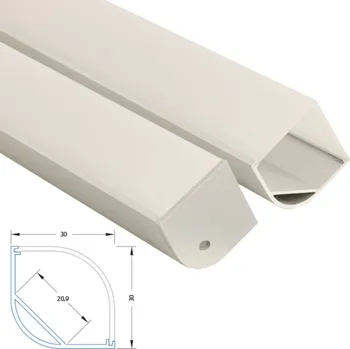 LED páska MCLED Profil Al 30x30mm, RH rohový, mléčný difuzor, komplet, 1m ML-761.050.02.1