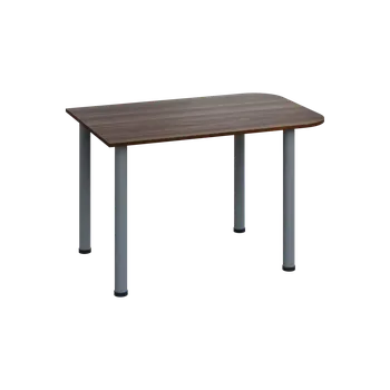 Stolová podnož EJH 2 - 120 přístavba jednací, kovová podnož stříbrná, deska 25 mm, ořech královský