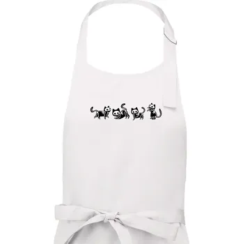 Kuchyňská zástěra Kočky kostry - Dámská zástěra na vaření - Univerzální velikost ( Bílá )