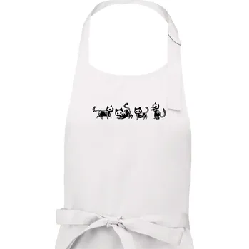 Kuchyňská zástěra Kočky kostry - Pánská zástěra na vaření - Univerzální velikost ( Bílá )