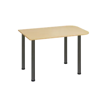 Stolová podnož EJH 2 - 120 přístavba jednací, kovová podnož chrom, deska 25 mm, bříza světlá