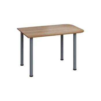 Stolová podnož EJH 2 - 120 přístavba jednací, kovová podnož stříbrná, deska 25 mm, ořech světlý